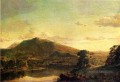 Figures dans un paysage de Nouvelle Angleterre Paysage Fleuve Hudson Frederic Edwin Church